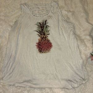 Maurices Cream Tank Top Graphic Relaxed